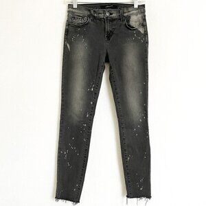 J BRAND Outsider Skinny Crop Gray Distressed Jeans size 27